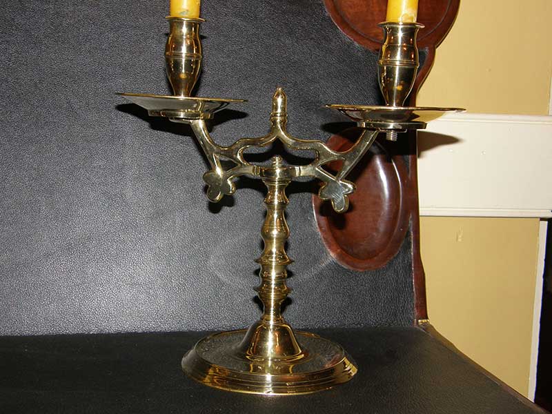 18th Century Brass Candelabras