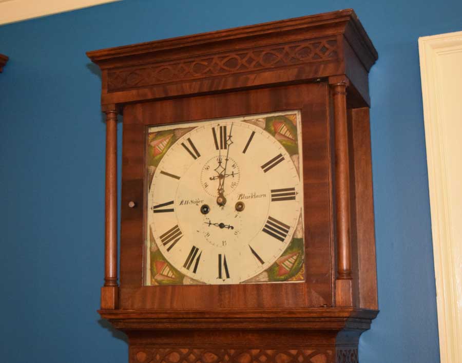 English Oak, Mahogany Case Clock