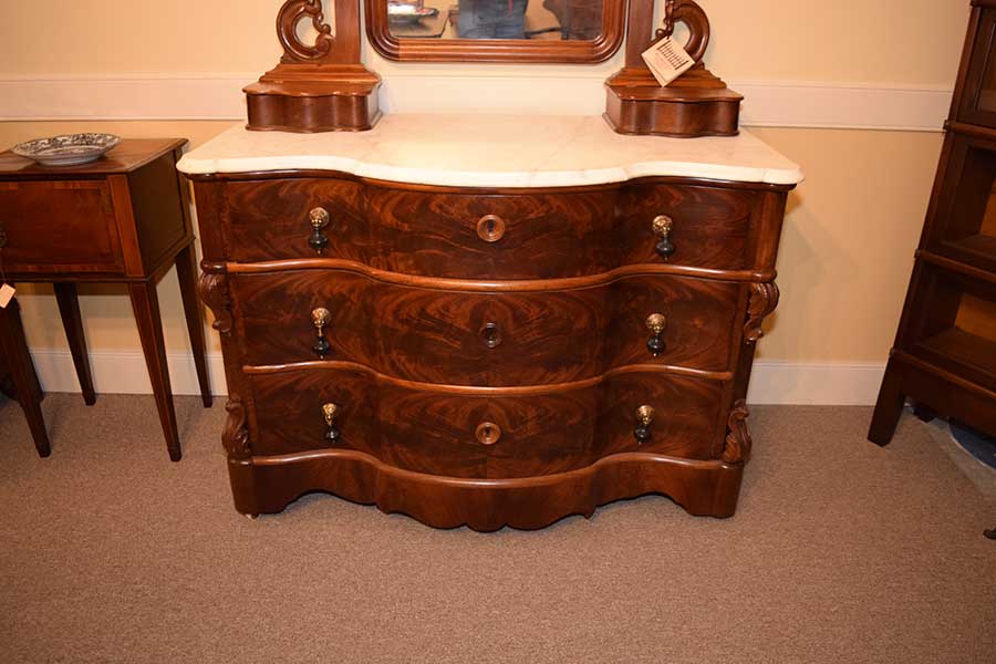 Flame Mahogany and Serpentine Chest