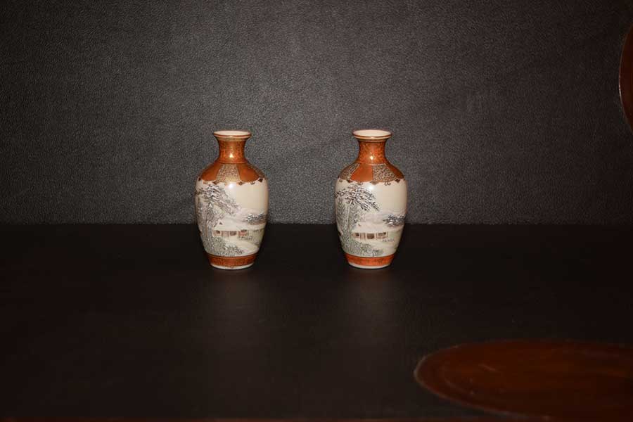 Miniature Pair of Kutani Vases