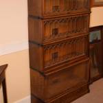 Oak Barrister Bookcase With Lead Panes