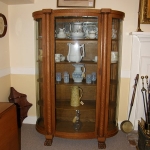 Oak Bow Front China Cupboard