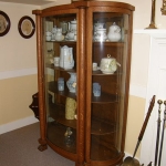 Oak Bow Front China Cupboard