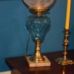 Pair of Blue Font Lamps