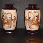 Pair of Ground Blue Vases