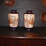 Pair of Ground Blue Vases