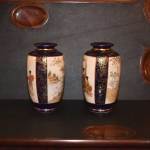 Pair of Ground Blue Vases