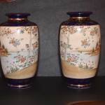 Pair of Ground Blue Vases