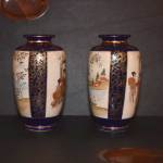 Pair of Ground Blue Vases