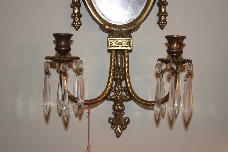 Pair of Mirrored Wall Sconces