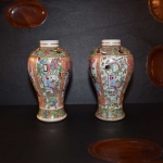 Pair of Rose Medallion Vases