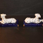 Pair of Staffordshire Dogs on Cushion