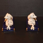 Pair of Staffordshire Dogs on Cushion