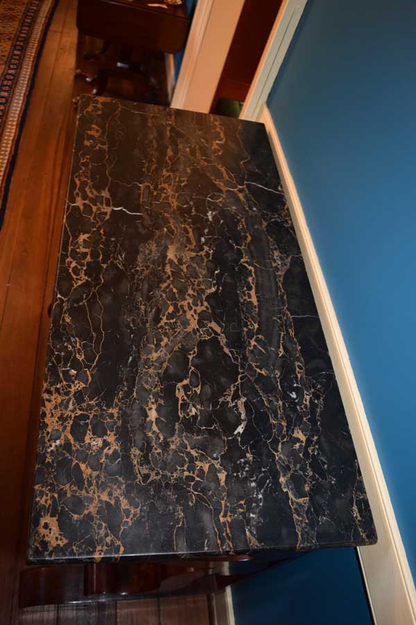 Petticoat Table With Black Marble Top