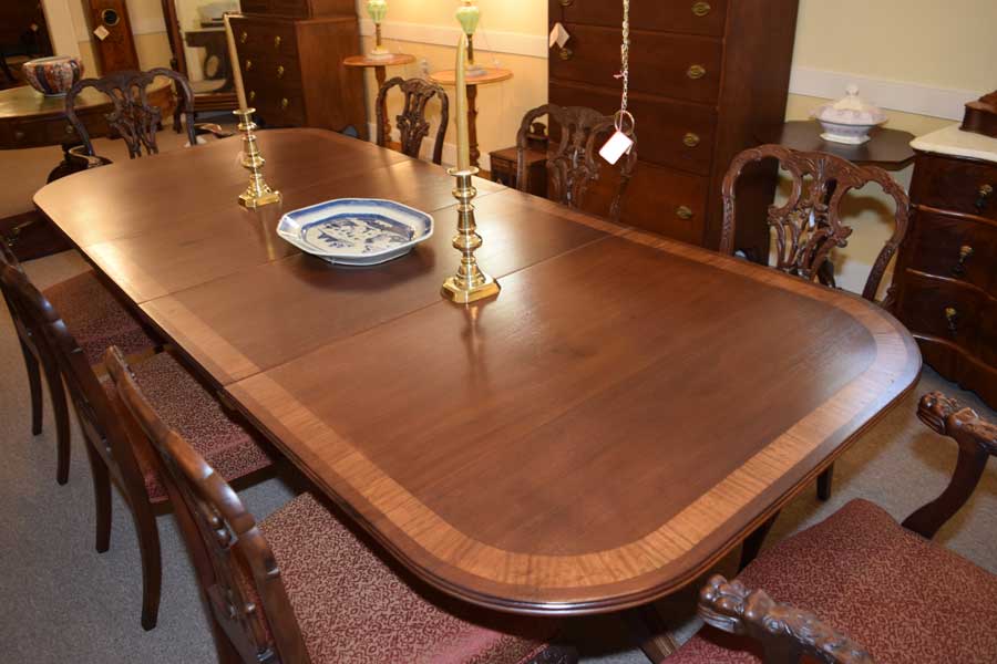 Two Pedestal Duncan Phyfe Dining Table