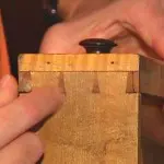 Explaining dovetail joints on furniture.