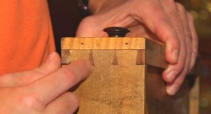 Explaining dovetail joints on furniture.