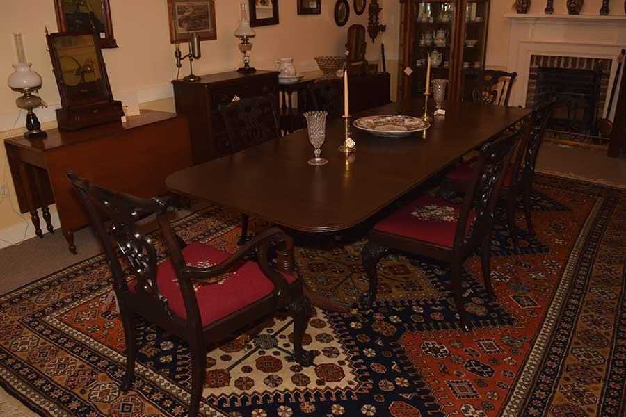 Duncan Phyfe 2 Pedestal Dining Room Table
